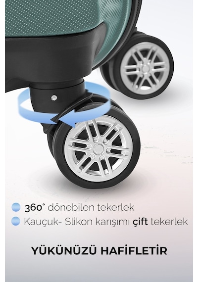 Polo & Sky Polo&Sky Elmas Model Haki Renk Orta Boy Valiz Haki