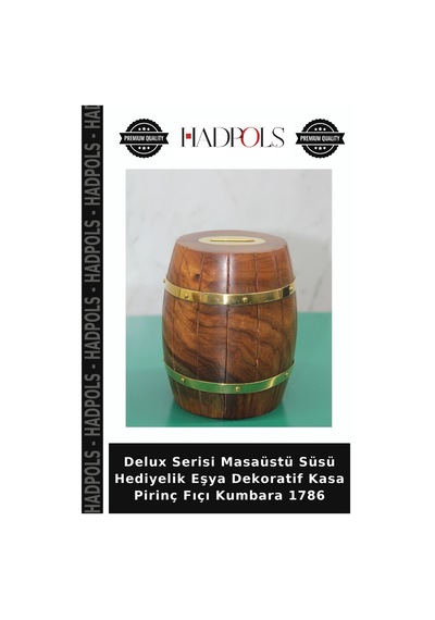 Delux Serisi Masaüstü Süsü Hediyelik Eşya Dekoratif Kasa Pirinç Fıçı Kumbara 1786