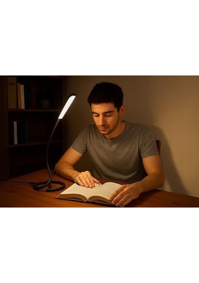 Usb Led Masa Lambası 14 Ledli, 3 Kademeli Dokunmatik Işık, Esnek Boyunlu Kitap Okuma & Çalışma Lambası .