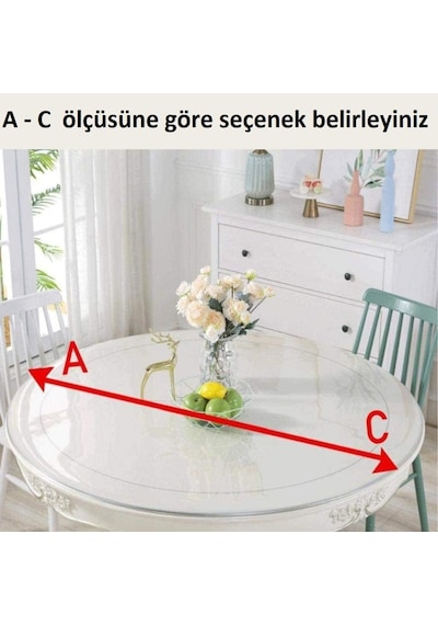 Şeffaf Pvc Daire Masa Örtüsü | 2.4Mm | Koruyucu Mika | Muşamba