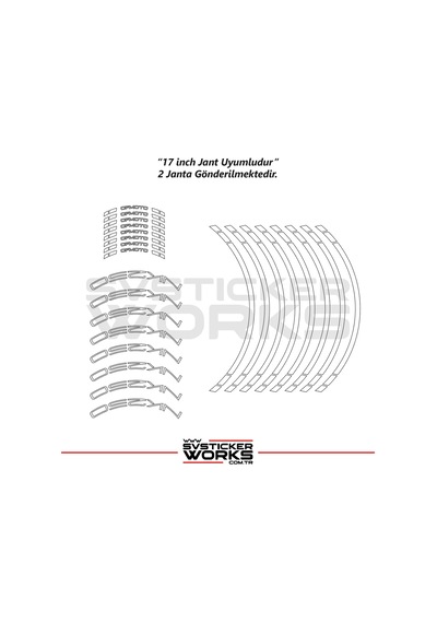 Cfmoto Nk250 Jant Sticker Jant İç Yazı Ve Dış Şerit 24'lü Set Sticker Etiket Diğer