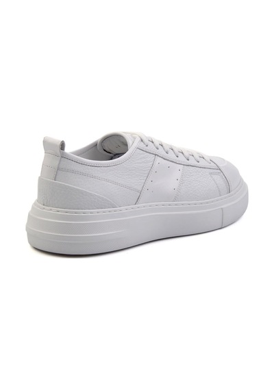 Bambi Beyaz Hakiki Deri Erkek Sneaker E01083018003 Beyaz