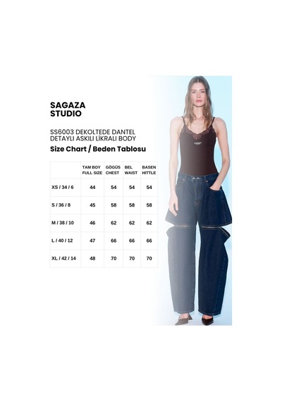 Sagaza Studio Ss6003 Likralı Body Kahverengi
