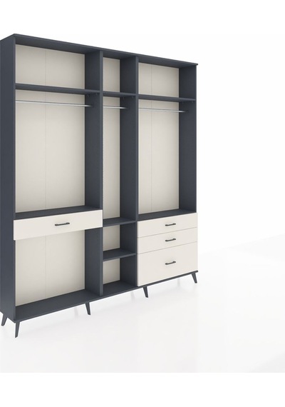 Arges Dolap 7 Raflı 4 Çekmeceli 3 Askılı 220x30x243 Antrasit-antrasit/aytaşı Antrasıt/aytası Arges Dolap 7 Raflı 4 Çekmeceli 3 Askılı 220x30x243 Antrasit-antrasit/aytaşı Antrasıt/aytası