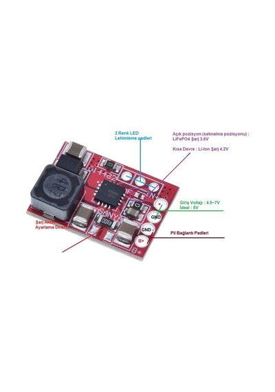 Elektronikport Tp5000 4.2 V / 3.6 V 1A Lityum Pil Şarj Modülü