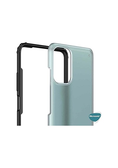 Xiaomi Poco M5s İçin Kılıf Frosted Frame Siyah Poco M5s İle Uyumlu Kılıf - Siyah Diğer