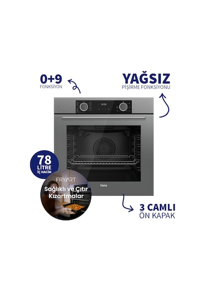 Fryart XE63CPR-LN388-D082SA Gri Chef Edition 3'lü Ankastre Set