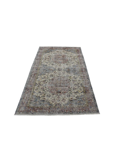 Zehra Abla Halı Vintage 4m2 El Dokuma Dekoratif Çift Göbekli Yün Halı 7156 Çok Renkli
