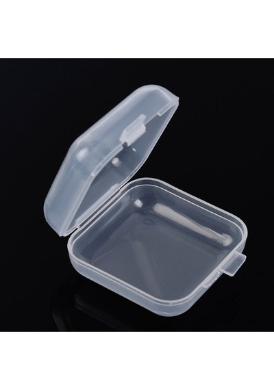 5 Adet Mini Şeffaf Plastik Saklama Kabı Şeffaf Kare Kutu Küpe Takı Plastik 32 X 35 Beyaz Cn Diğer