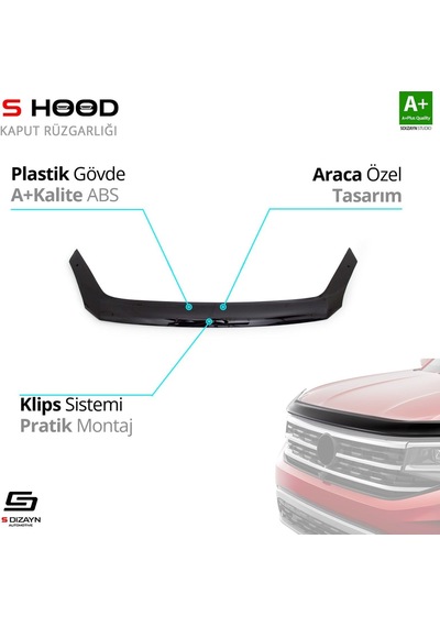 S-dizayn Volkswagen Crafter Abs Plastik Kaput Rüzgarlığı 2006-2017 A+kalite
