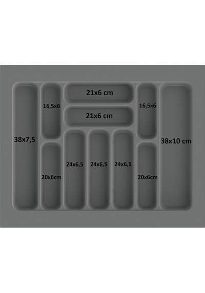 Gri Renk Çekmece Içi Kaşıklık Kepçelik 62x49 Cm 55x40 Cm Ölçülerine Uyarlanabilir Gri