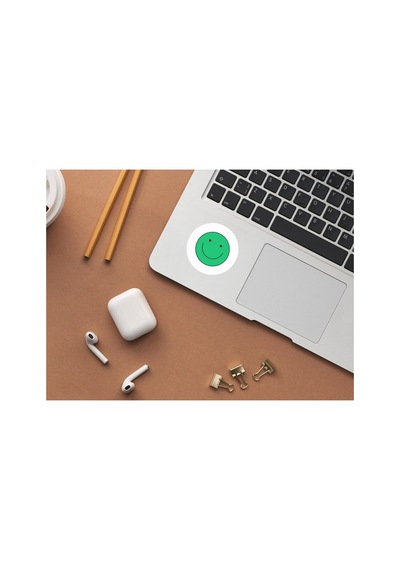 Renkli Emojiler Koyu Yeşil Gülen Yüz Etiketi Sevimli Suratlar Yuvarlak Mat Sticker 3 Cm 95 Adet Çok Renkli
