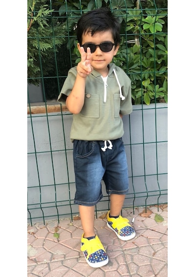 Novy Baby Kot Pantolonlu Kapşonlu Erkek Çocuk 2'li Takım - 3-6 Yaş