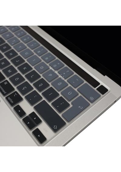 Macbook Pro Türkçe Q Klavye Koruyucu Silikon Touch Bar Uyumlu 13 İnç A2251 A2289 A2338 M1/