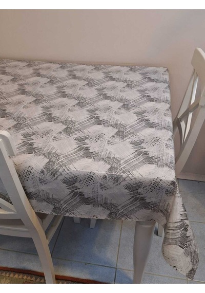 Elyaflı Pvc Masa Örtüsü Modern, Dayanıklı, Silinebilir Ve Şık Görünüm Mrl88 Gri