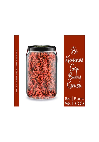 Goji Berry Bi Kavanoz 660 Cc. Cam Kavanozda Katkısız Kuru Goji Berry Üzümü Pure Dried Goji Berr Açık Şeffaf
