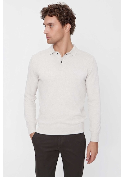 Morven Basic Dinamik Fit Rahat Kesim Polo Yaka Triko Kazak 99kc017001653 Bej