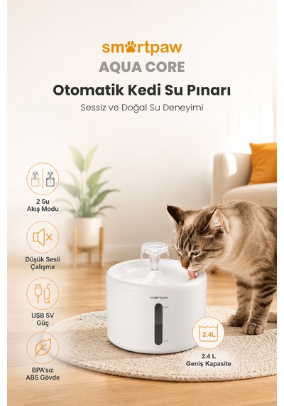 Aqua Core Kedi Su Pınarı Distribütör Garantili