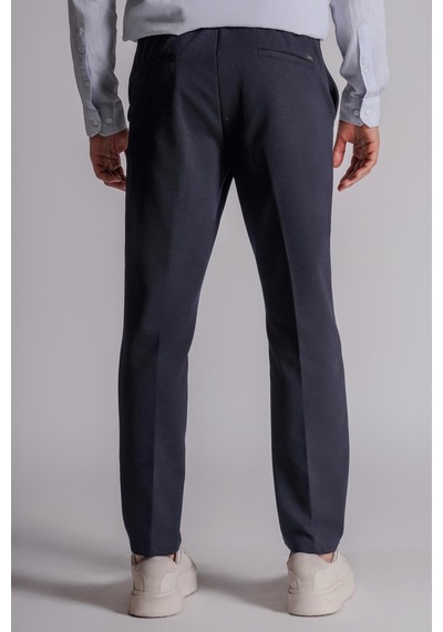 Braccas Erkek Yandan Cepli Beli Ribanalı Slim Fit Chino Pantolon Lacivert Lacivert