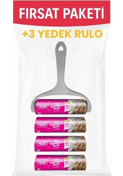 Hobi Tüy Toplama Rulosu Large Boy - 16 Cm Geniş Başlık, 60 Yaprak + 3 Yedek
