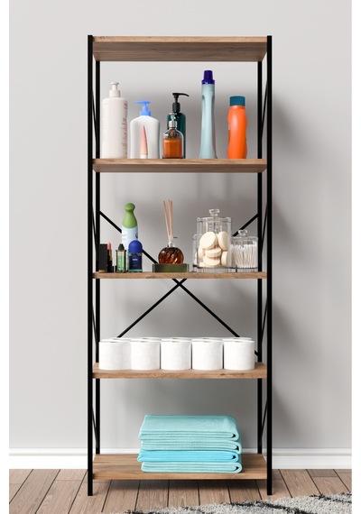150 Cm Kitaplık Metal Dekoratif Çok Amaçlı Raf Kahverengi 150 Cm Kitaplık Metal Dekoratif Çok Amaçlı Raf Kahverengi