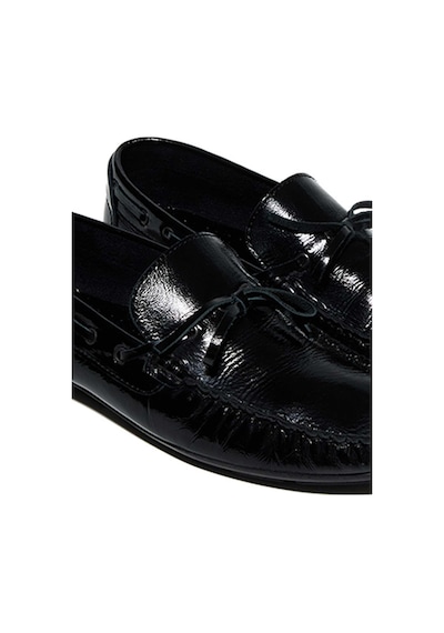 Bestello Fiyonklu Poli Taban Loafer028-2088-24y Erkek Ayakkabı Siyah Rugan