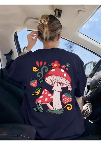Noıssey Urban Pop Graphic Kadın Tişört Koleksiyonukod 5541 Lacivert