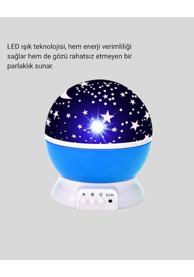 Çocuk Gece Lambası 6 Modlu Renkli Led Enerji Tasarruflu Masal Işığı Mavi 46799108