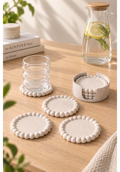 Bardak Altlığı Set Beyaz
