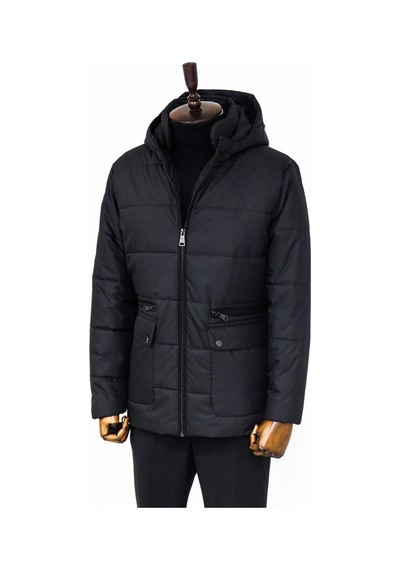 Wessi Slim Fit Kapüşonlu Siyah Erkek Şişme Mont Siyah