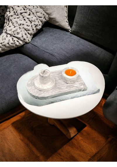 Marble Serisi Beton Şamdan Mumluk Gri