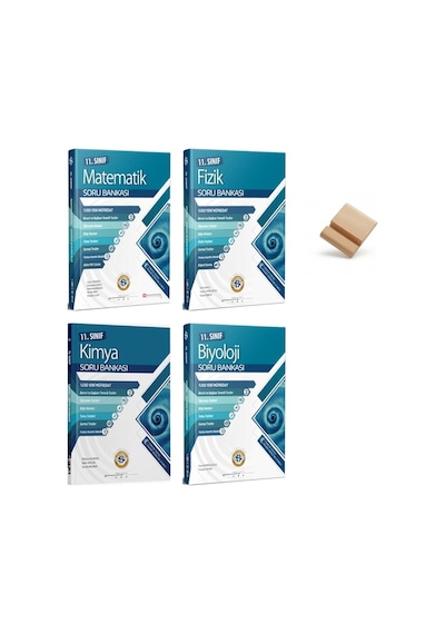 11. Sınıf Matematik Fizik Kimya Ve Biyoloji 4lü Set Bilgi Sarmal Soru Bankası + Telefon Standı