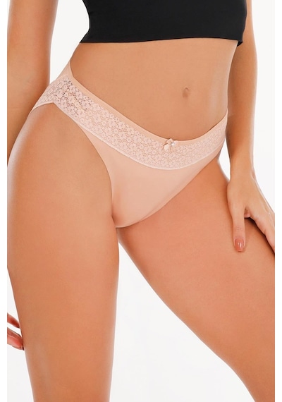 Sensu Kadın Lazer Kesim Dantelli Slip Külot 3'lü Paket Set - Kts3101 Model-1 Yeşil