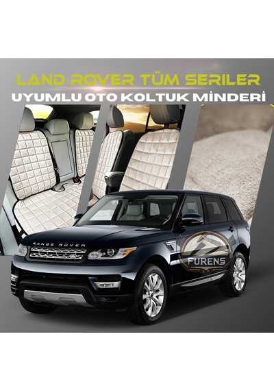 Land Rover Tüm Serilere Uygundur Bej Tay Tüyü Cepli & Terletmez Oto Koltuk Minder Seti - Koruma Kılıfı  Ön & Arka Set