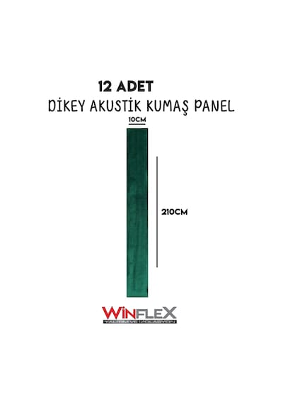 Akustik Kumaş Kaplı Dikey Panel 10x210cm - 12 Adet Fuşya Renk