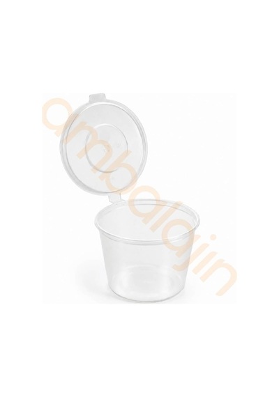 500 Adet4 Oz Kendinden Kapaklı Sos Kabı 120 Ml Şeffaf Plastik Kap