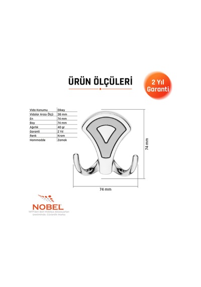 Di Lay Askı, Metal Vestiyer Askısı, Krom Matkrom, Duvar Ve Dolap Askılığı 5'li Set Vidalı Krom Krom