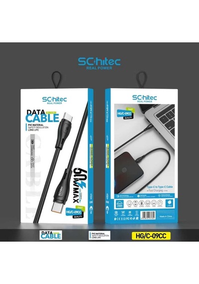 Schitec 60w Type-c To Type-c Hızlı Şarj Ve Data Kablosu Siyah 1m Hg/c-09cc