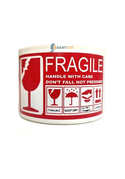 Fragile Handle With Care Ingilizce Etiket 10Cm X 5Cm 250 Adet