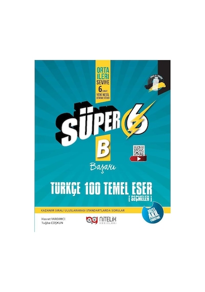 Süper 6. Sınıf Türkçe 100 Temel Eser Yeni Nesil Soru Kitabı Nitel