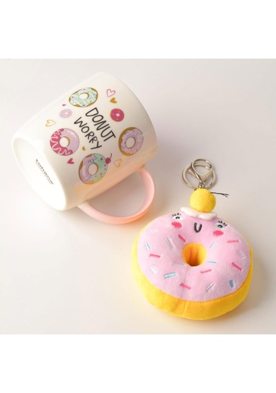 Donut Peluş Anahtarlıklı Porselen Kupa - Sürpriz 4 Farklı Modelden Biri - Hediyelik Sevimli Kupa Bardak Ve Yumuşak Anahtarlık Seti Asorti/karışık 1 Adet Beyaz - Çok Renkli Donut Peluş Anahtarlıklı Porselen Kupa - Sürpriz 4 Farklı Modelden Biri - Hediyelik Sevimli Kupa Bardak Ve Yumuşak Anahtarlık Seti Asorti/karışık 1 Adet Beyaz - Çok Renkli