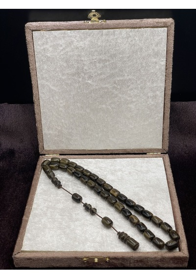 Sistemli Çekoslavak Benzetme Katalin Tesbih 8x11 Mm Kahverengi