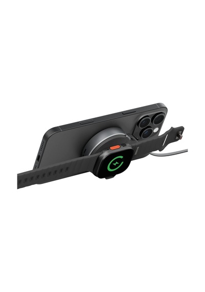 Energea Magduo Arc 2in1 80cm Dahili Kablolu 15w Telefon Saat Hızlı Şarj Standı - Koyu Gri