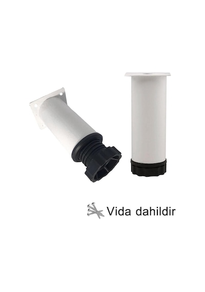 Metal Ayarlanabilir 10 Cm Beyaz Destek Ayak Mobilya Kanepe Baza Koltuk Dolap Sehpa Ünite Ayağı Beyaz Diğer