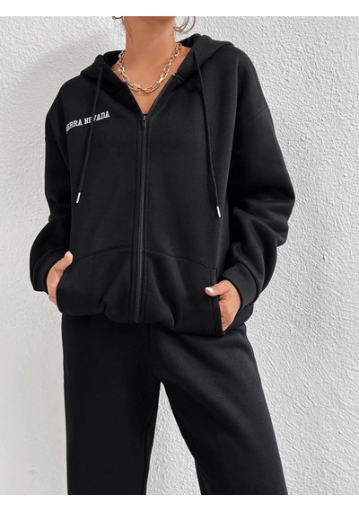 Sirra Newada Hırka Eşofman Altı Jogger- Siyah Alt Üst Kombin Takım Baskılı Oversize Kapüşonlu Siyah Sirra Newada Hırka Eşofman Altı Jogger- Siyah Alt Üst Kombin Takım Baskılı Oversize Kapüşonlu Siyah