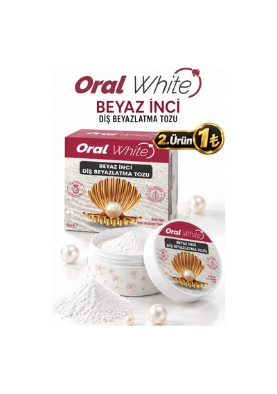 Oral White Premium Series Beyaz İnci Diş Beyazlatma Tozu 50 Gr İnci Tozu