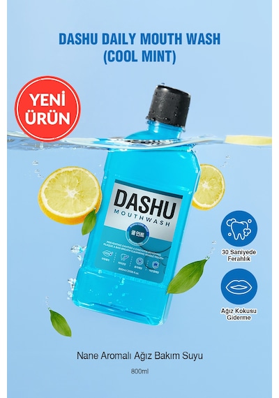 Dashu Daily Mouthwash Cool Mint Nane Aromalı Ağız Bakım Suyu 800 ML