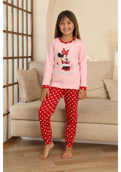 Miniğimin Cicileri Mnn Puantiye Baskılı Kız Çocuk Pijama Takı... Pembe