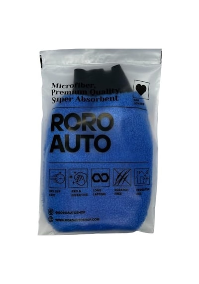 Vezüv Mikrofiber Araç Yıkama Eldiveni Mavi 256