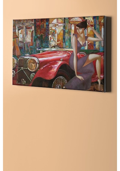 Webstyle Sayılarla Boyama Seti Kasnaklı Kırmızı Arabal Ve Kadın 60 X 75 Cm